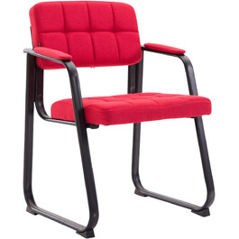 Крісло для відвідувачів Canada B з підлокітниками та м'яким сидінням, червоне. З металевим каркасом, для зони очікування.