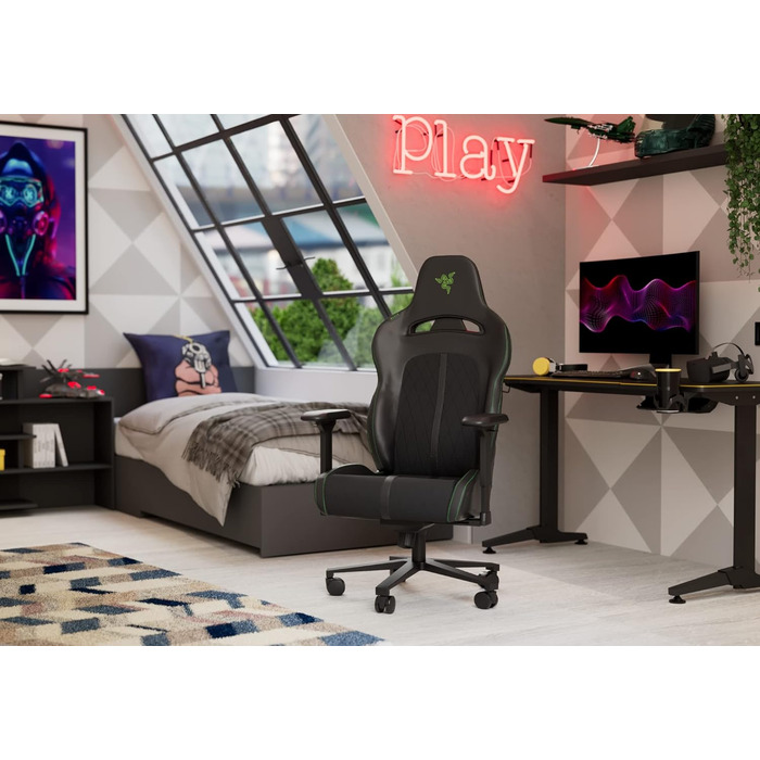 Ігровий крісло Razer Enki Pro - зелений, з підтримкою попереку, регульоване спинка до 152°
