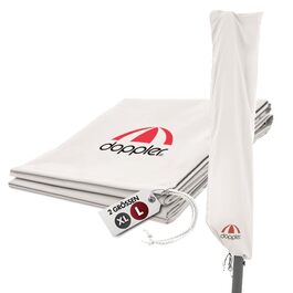 Чохол для садового парасоля Doppler Jack для центрального кріплення | Захисний чохол для парасоля з максимальним діаметром | Стійкий до погодних умов, з блискавкою та ручкою (L)