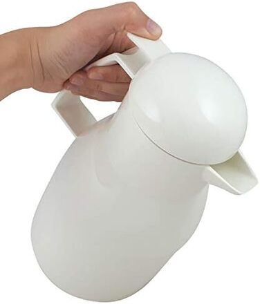 Термос Helios Top Push з нержавіючої сталі, 1 літр (1000 мл), білий