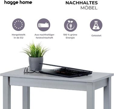 Скандинавський стіл Hagge Home: журнальний, обідній, письмовий, для офісу (75x38x75 см, білий/сірий)