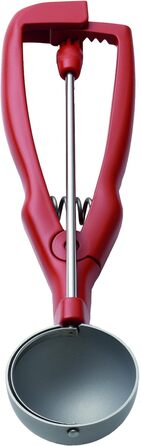 Ложка для морозива 1/020L - діаметр 56 мм - виготовлена з нержавіючої сталі з пластиковою ручкою - червона шириною 2,20', 040320