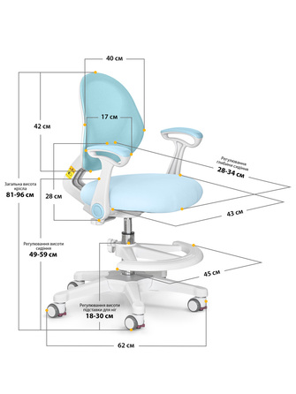 Дитяче крісло Evo-kids Mio Air Blue (арт.Y-307 KBL)