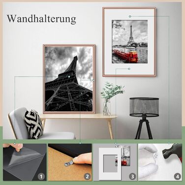 Набір фоторамок 5er Bilderrahmen DIN A4 з плексигласом для фото та портретів: рамка для встановлення та підвішування