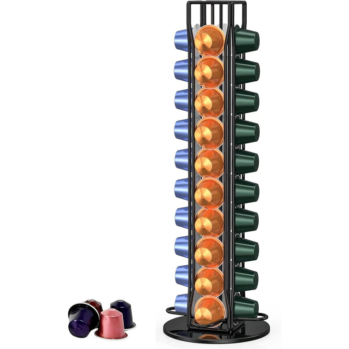 Тримач для капсул кави JIAMOEAT для Nespresso - органайзер на 40 капсул, чорний