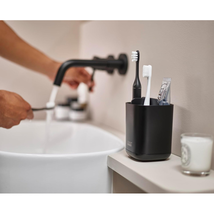 Набір для ванної кімнати Joseph Joseph Bathroom Beauties: миска, тримач для зубних щіток, дозатор мила, нержавіюча сталь, чорний