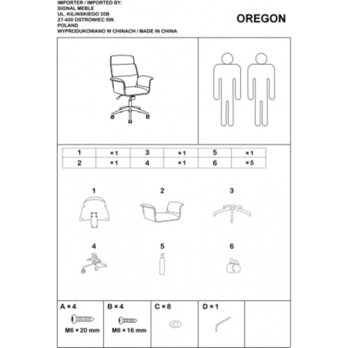 Крісло поворотне OREGON чорна екошкіра