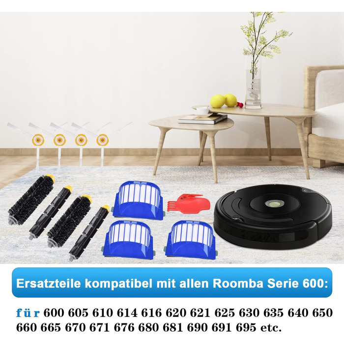 Набір запасних частин для iRobot Roomba серії 600 605 606 615 616 620 621 625 630 631 650 653 655 660 670 671 676