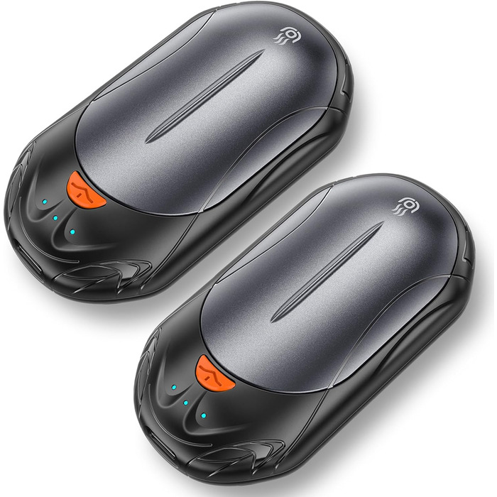 Електричні грілки для рук OUTJUT 6000mAh, 2 шт., USB, портативні, 3 режими нагріву, для спорту, кемпінгу, подарунок (сірий, чорний)