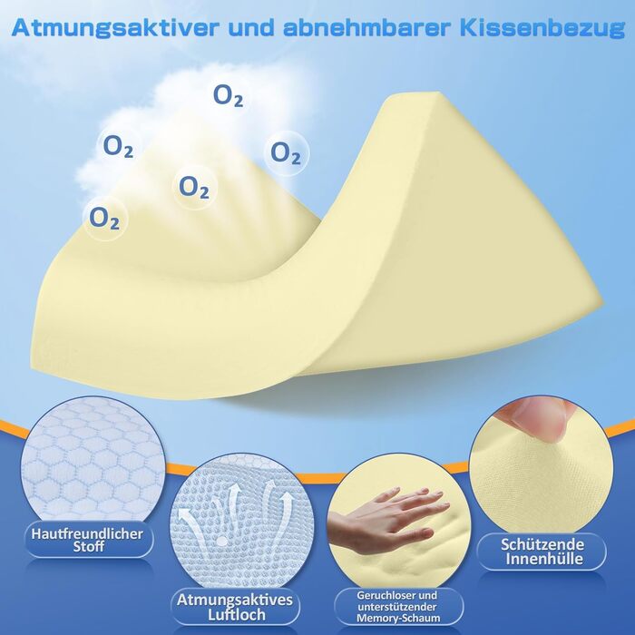 Ергономічна подушка з піни з ефектом пам'яті ортопедична подушка від болю в шиї - охолоджуючий чохол