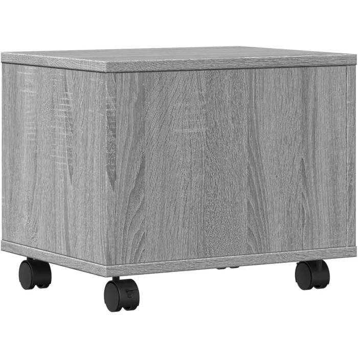 Підставка для принтера на колесах з полицями, білий ДСП, для офісу та дому (Грау Сонома)