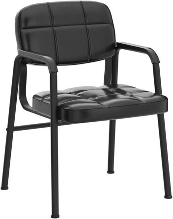 Крісла для гостей Yaheetech - 2 шт., чорні, з підлокітниками та спинкою, для вітальні, конференц-залу, їдальні, штучна шкіра, 58 x 60 x 85 см
