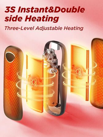 Електричні грілки для рук 10000mAh, 2 шт. [Подарункова коробка до Нового року] Повторно використовувані грілки USB для зими, для хворих на синдром Рейно, для активного відпочинку, ігор, павербанк (чорний)