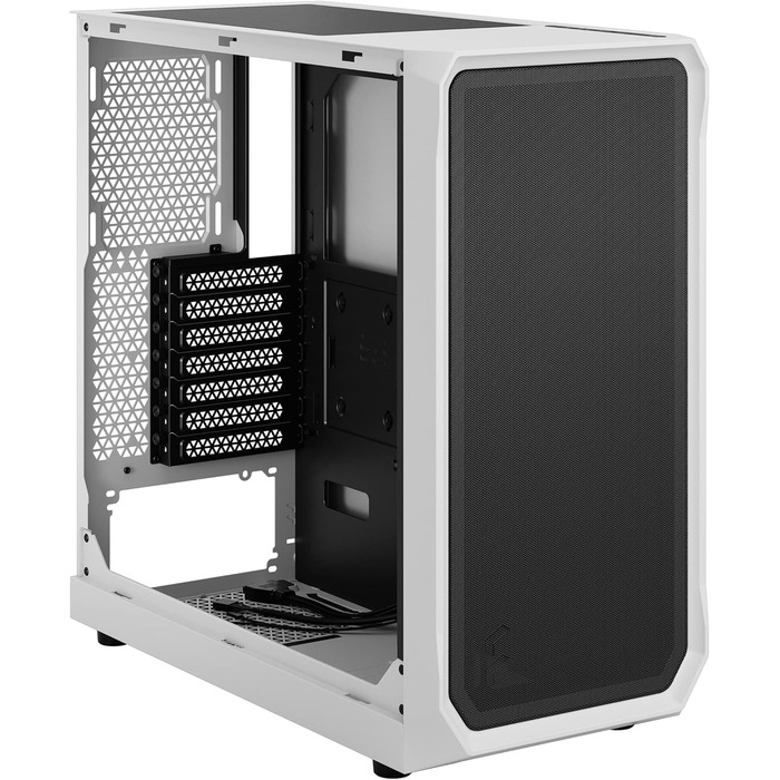 Корпус для ПК Fractal Design Focus 2 White з загартованим склом, білий, сітчаста передня панель, 2 вентилятори 140 мм, ATX, ігровий