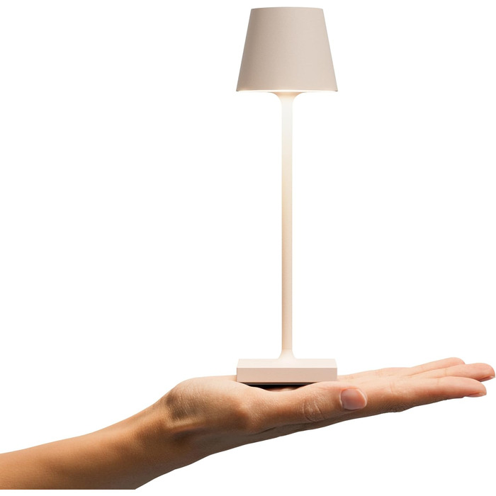 SIGOR Nuindie 2.0 Mini - Бездротова LED-лампа на акумуляторі, 25 см, IP54, USB-C, 12 годин роботи, пісочний колір (Pocket)