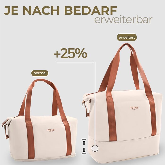 Набір валіз FERGÉ Milano 5-ти частинний (3 розміри) + сумочка для косметики + сумка для подорожей - чорний/бежево-коричневий