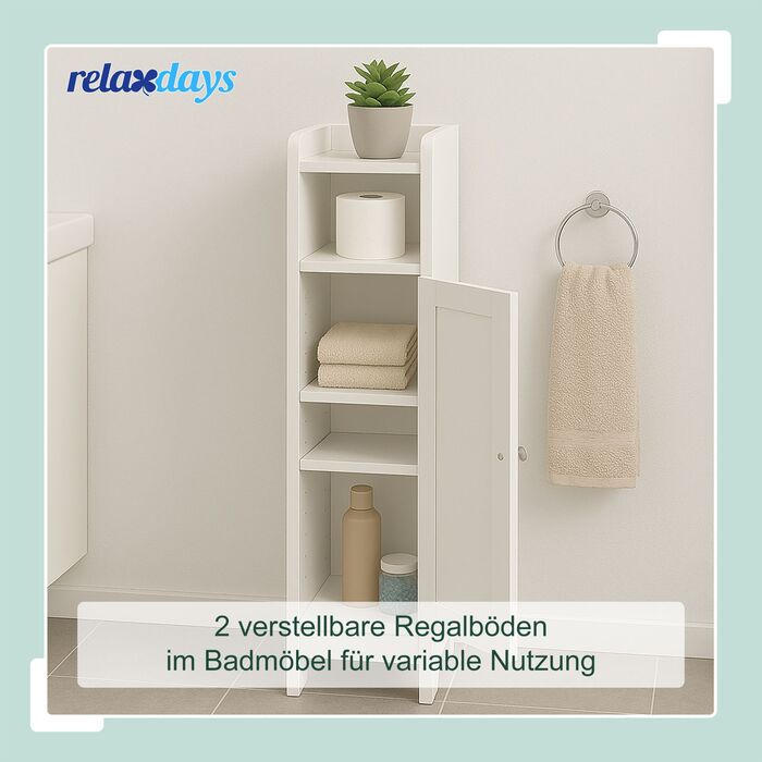 Шафка для ванної кімнати Relaxdays білого кольору