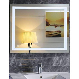LED дзеркало Badspiegel GS084N з підсвічуванням (80 x 60 см, сенсорний вимикач, холодне біле світло)