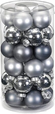 Чарівні скляні різдвяні кулі 4 см x 30 шт. ялинкові кулі (туманно-сірий)