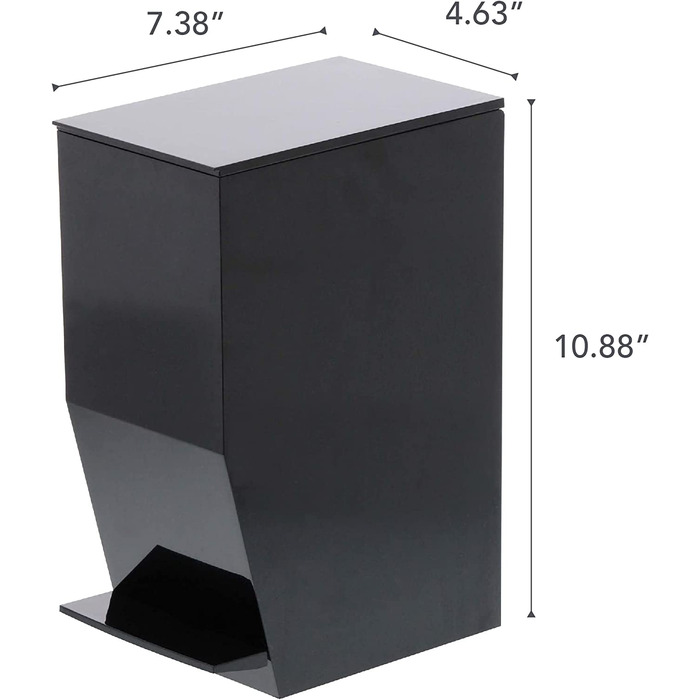 Відро для сміття Ямадзакі, пластикове, 19 х 12 х 27,5 см (чорне)