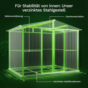 Сарай металевий Devoko 96x98x160 см з похилим дахом, антрацит. Садовий будиночок з дверима, рукавичками. Міцний, стійкий до іржі.