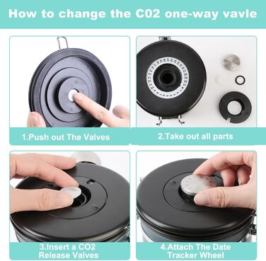 Набір контейнерів для кави та сухофруктів з нержавіючої сталі, 1,8L (2 шт., зелені)