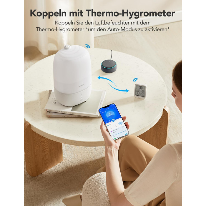 Зволожувач повітря GoveeLife Smart 3L з аромадифузором та нічником для спальні, дитячої, рослин