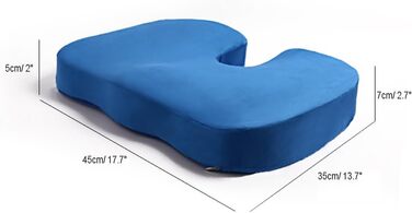 Ортопедична подушка для сидіння HomDSim з Memory Foam для офісного крісла, авто, дому - блакитна