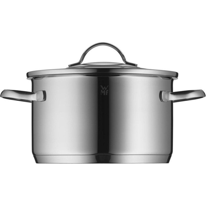 Набір каструль WMF Aparto з нержавіючої сталі Cromargan з кришкою з термостійкого скла, індукційне дно, не має покриття, придатний для миття в посудомийній машині (16 см)
