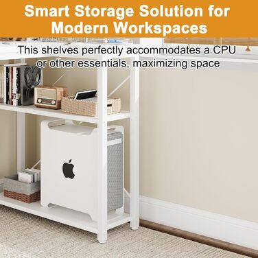 Кутовий комп'ютерний стіл Grandder з регульованими полицями, 101.6 см, з кишенькою для зберігання, ігровий стіл для дому та офісу