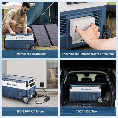 AAOBOSI Компресорна холодильна сумка Dual Zone, 30L, оливковий, 12V/230V для авто, кемпінгу та риболовлі
