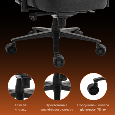 Крісло ігрове GamePro GC775DG Fabric Dark Gray