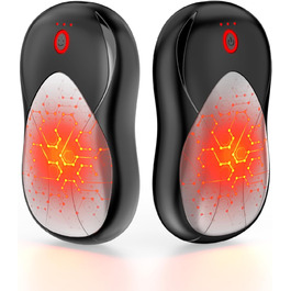 Електричні грілки для рук PHEJIE, 2 шт. з підзарядкою, 3 режими нагріву, портативні, для активного відпочинку, кемпінгу, гольфу, подарунок для жінок та чоловіків (чорний, срібний)