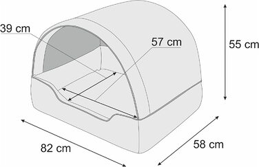 Ліжко для собак PillowPrim, М'який будиночок для собаки, Котяча печера, Собачий будинок, Собачий кошик, Шезлонг, Меблі, Бежевий, XL 82x58 см