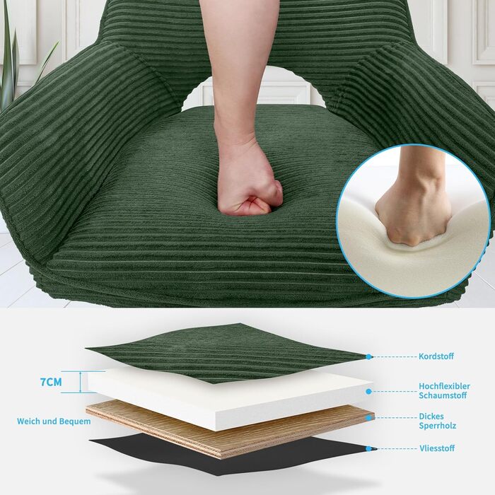 Набір з 4-х обертових стільців для їдальні з підлокітниками, 360° обертання, кухонні стільці, сучасні м'які стільці з тканинною спинкою для кухні, їдальні, спальні, бежеві