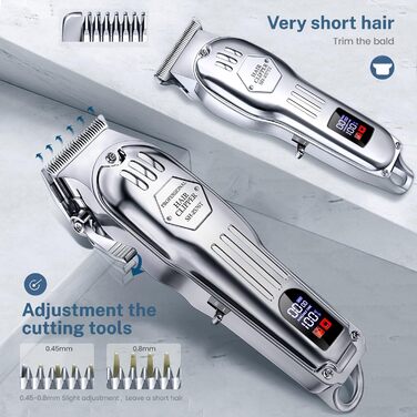Професійний набір машинок для стрижки волосся KNCANEO, бездротовий, світлодіодний дисплей, набір для перукарні для чоловіків і сім'ї