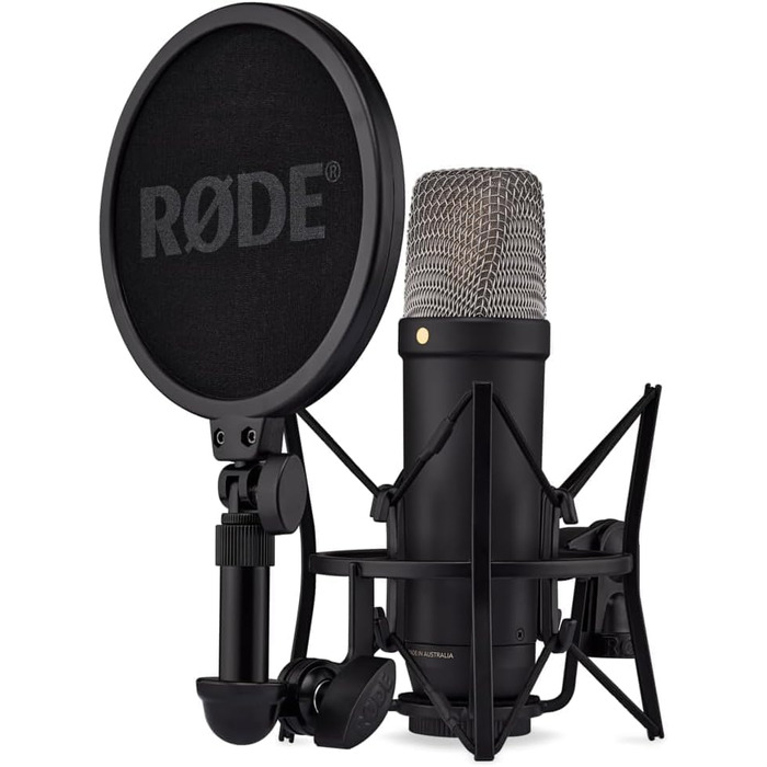Мікрофон RØDE NT1-A з ниркоподібною характеристикою, комплект з підставкою, поп-фільтром та XLR-кабелем для запису вокалу, музики, стрімінгу та подкастингу