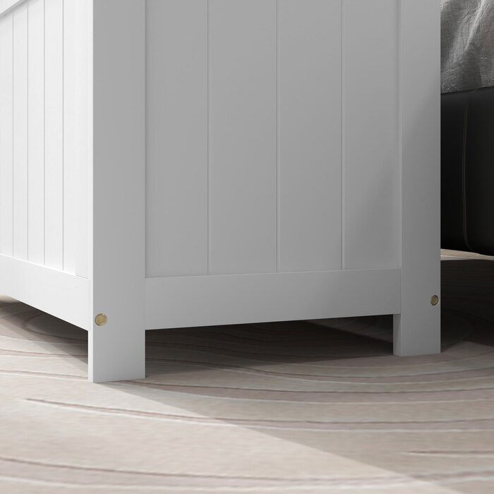 HOMCOM Сховище-скринька з ручкою та кришкою, 81 x 40 x 46 см, ящик для зберігання в вітальні та спальні, білий