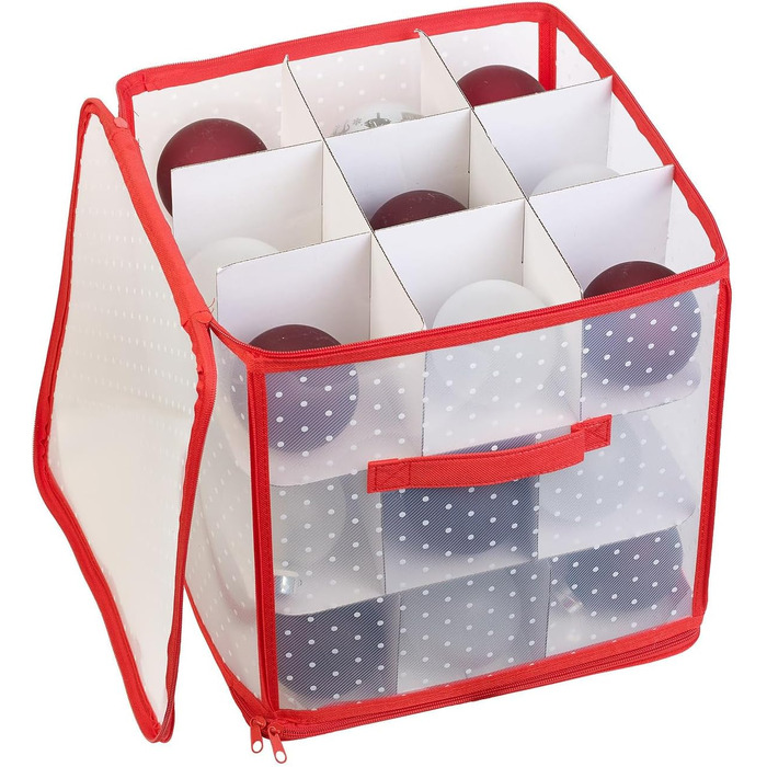 Коробка для прикрас на Новий рік Infactory: набір 3 шт. для зберігання 27 новорічних кулі до 10 см, з ручкою