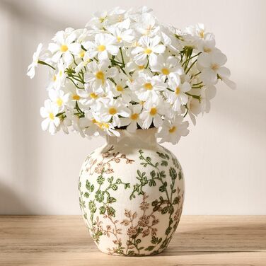 Керамічна ваза для квітів у стилі Богеми, 15.2 см, сіро-зелено-бежева, для дому, декорування полиці, каміну, вітальні, фермерського стилю