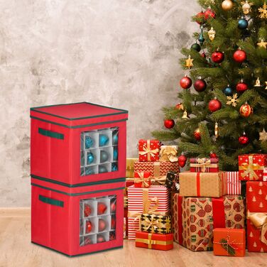 Набір з 2 коробок для зберігання новорічних кулічок Relaxdays