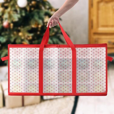 Коробка для зберігання новорічних кулічок, 128 відділень, червона