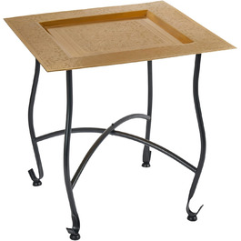 Марокканський стіл металевий журнальний стіл Sule 42 см квадрат Східний круглий чайний столик малий з відкидною рамкою в чорному кольорі Піднос цих розкладних столів східний в золотому кольорі