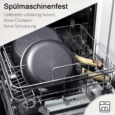 Набір посуду GipP Keramik, антипригарне покриття, 17 предметів (сірий), безпечний для миття в посудомийній машині, без PFAS