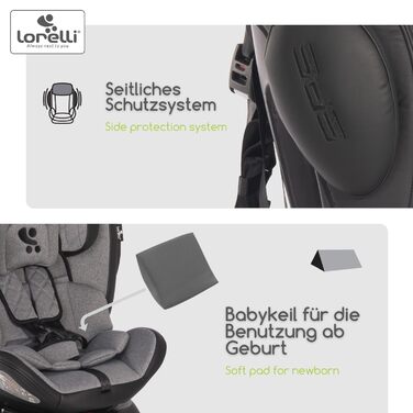 Автокрісло Lorelli Aviator, зростаюче автокрісло з Isofix - група 0/1/2/3 (0-36 кг), дитяче крісло, поворот на 360 градусів, 5-точковий ремінь безпеки, регульований підголівник, зелено-чорний з малюнком