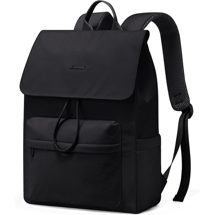 Сумка-рюкзак LOVEVOOK для жінок, легкий шкільний рюкзак для підлітків з відділенням для ноутбука 15.6 дюймів, чорний M-15,6