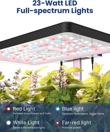 iDOO Гідропонна Система для Вирощування Рослин, Розумний Сад з LED-Лампою та Вентилятором, 12 Капсул, Чорний