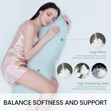 Ергономічна подушка для вагітних та сну на боці, комфортна подушка-боді для підтримки тіла