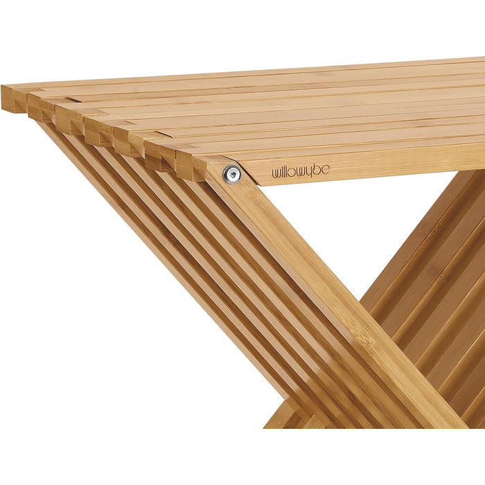 Складаний табурет для сауни та душу WILLOWYBE – водонепроникна бамбукова лавка, багатофункціональний стілець для ванної кімнати та парної, натуральний колір