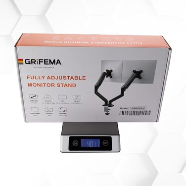 Підставка для монітора GRIFEMA Dual Arm - 2 монітори, 13-32 дюйми, регулювання висоти, поворот, VESA 75x75/100x100, до 9 кг